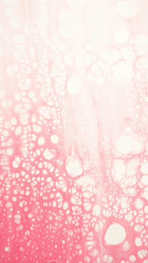 red and white pograph with a lot of bubbles on it