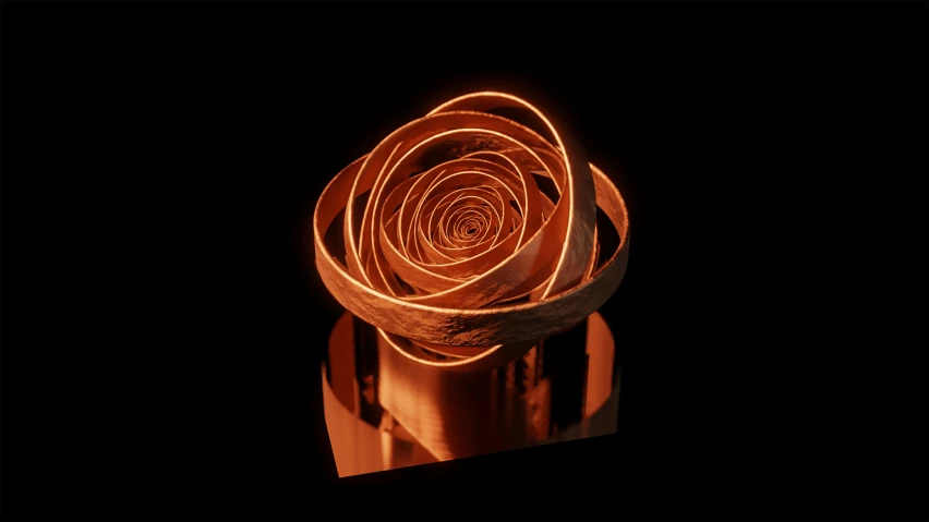 a piece of copper foil is glowing in the dark