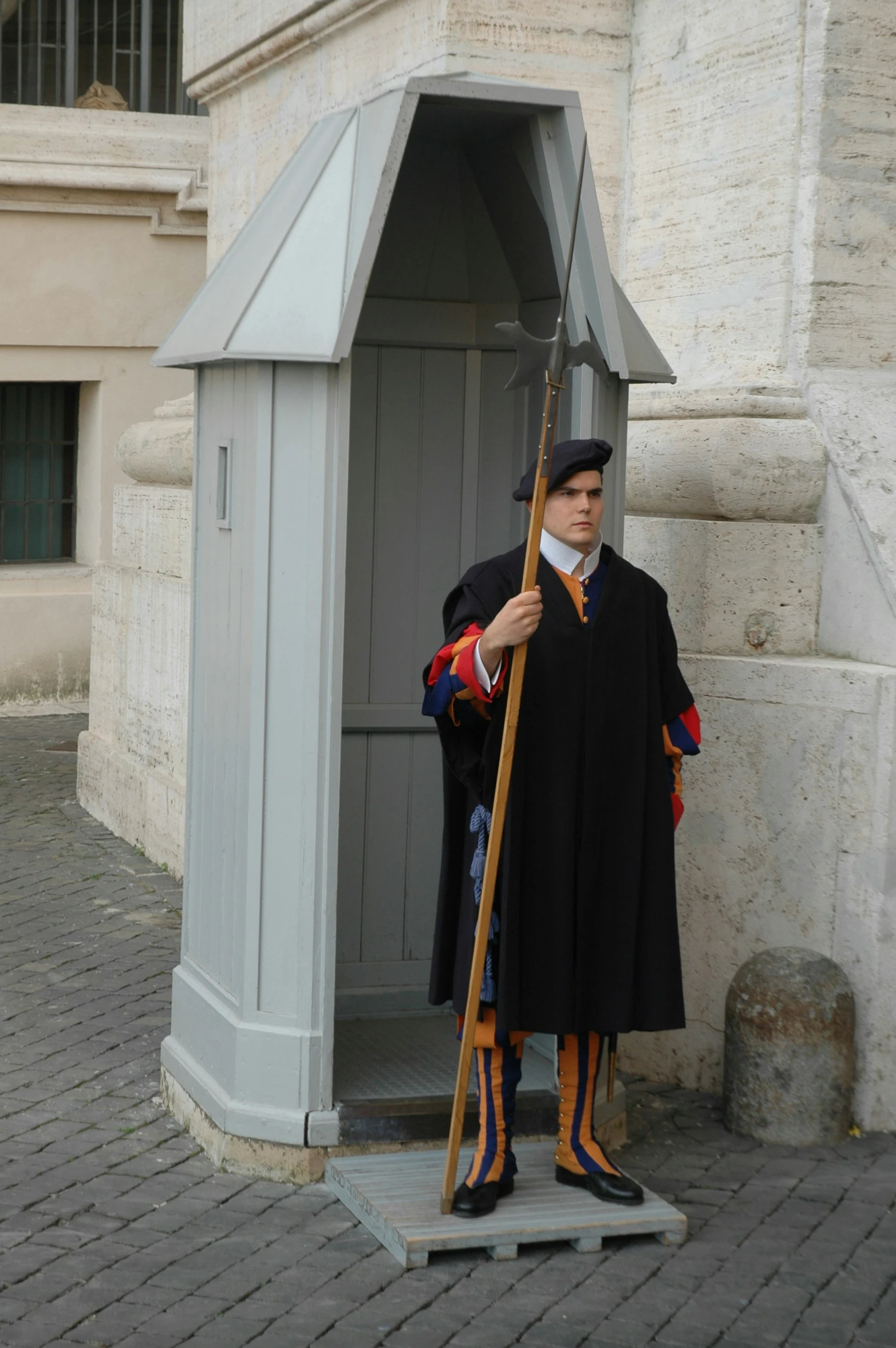 a  dressed as the master of naval life holding an umbrella