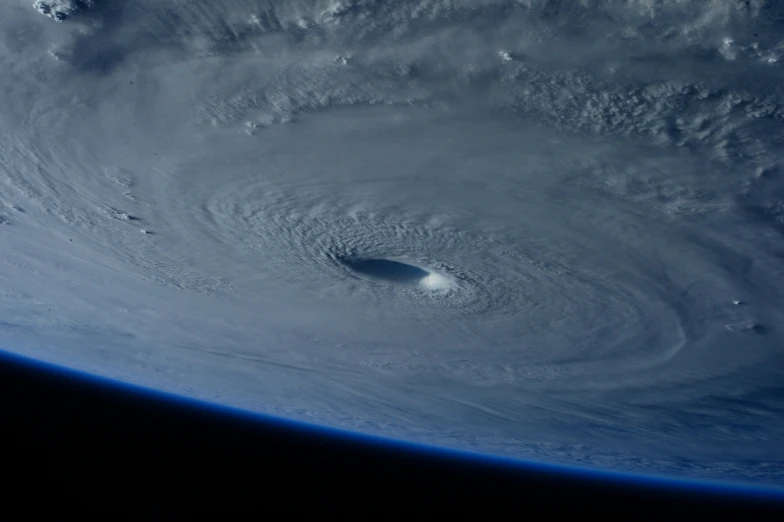 the eye of a large eye above the earth