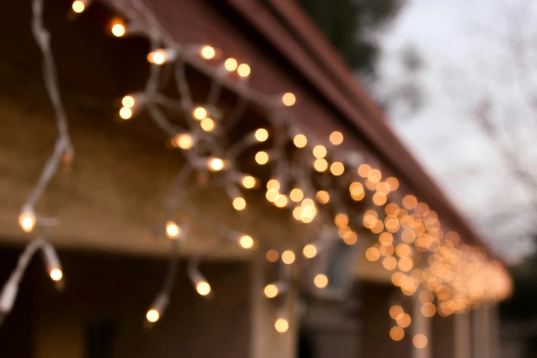 a close up s of an array of lights on a building