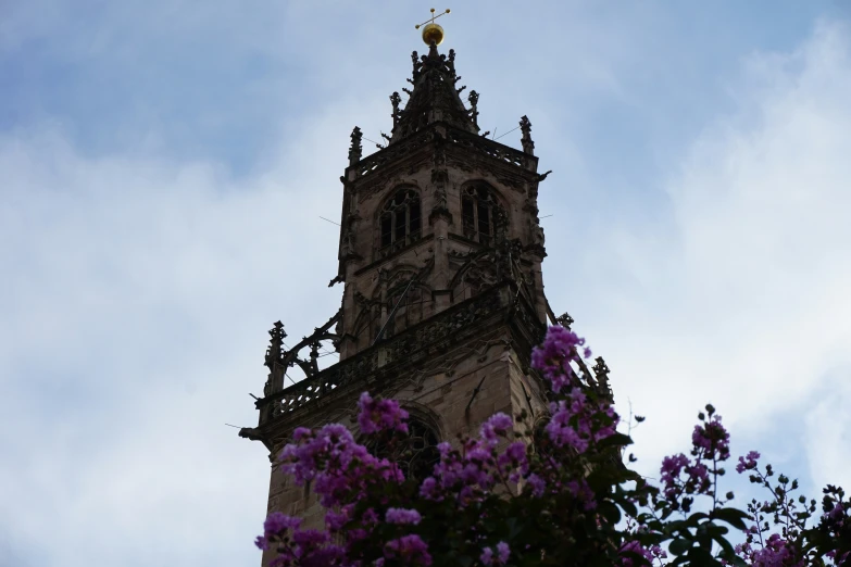 this is a view of the clock tower and sky