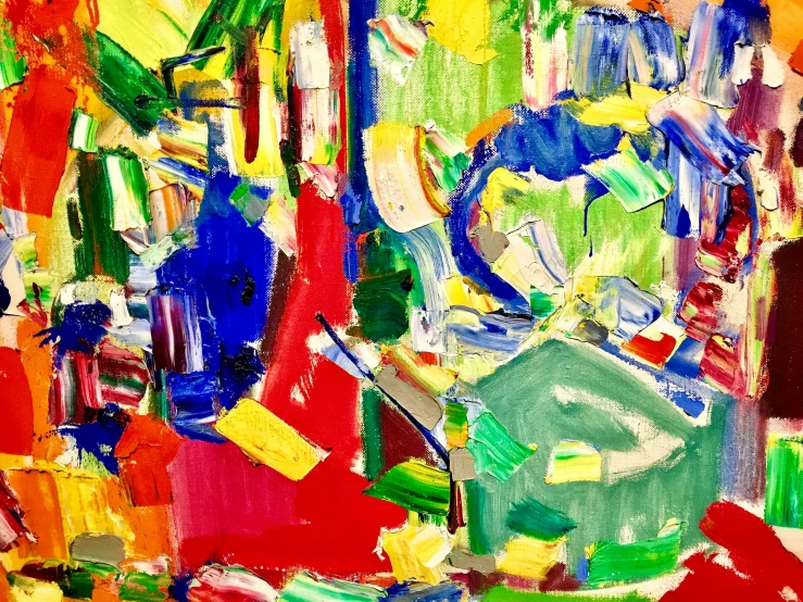 an abstract painting that is very colorful and fun