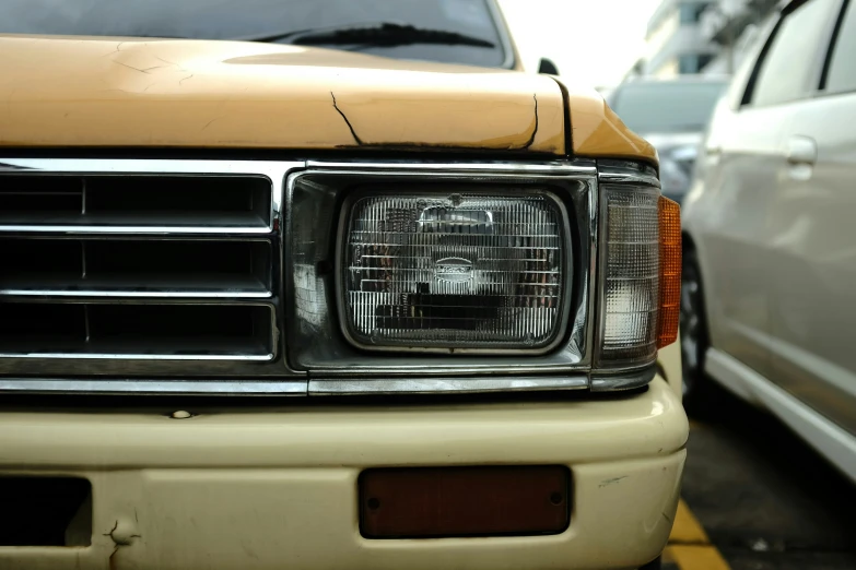 a close up of a car front grille