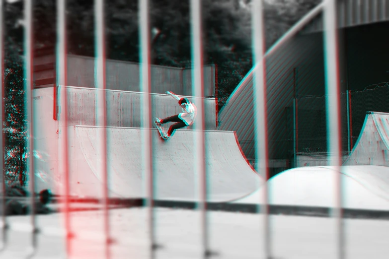 a man on a skateboard in a skate park