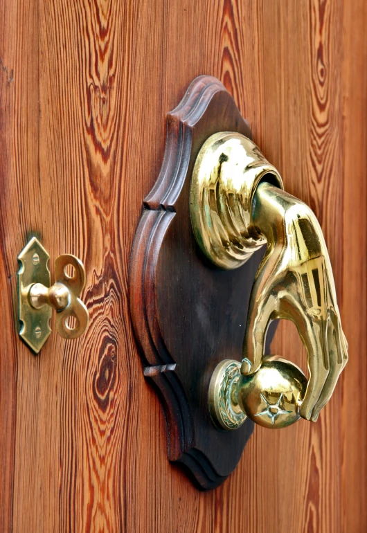 two ss hooks on the side of a wooden door