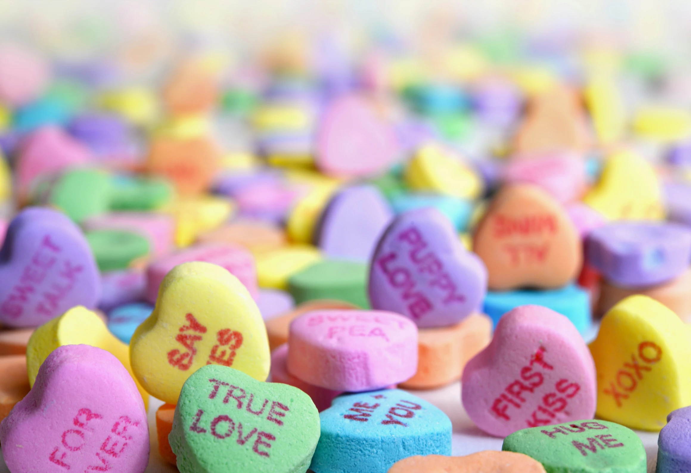 a small assortment of conversation heart candies