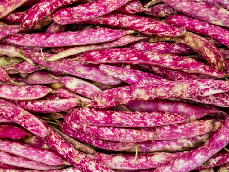 close up view of the pink beans in this po