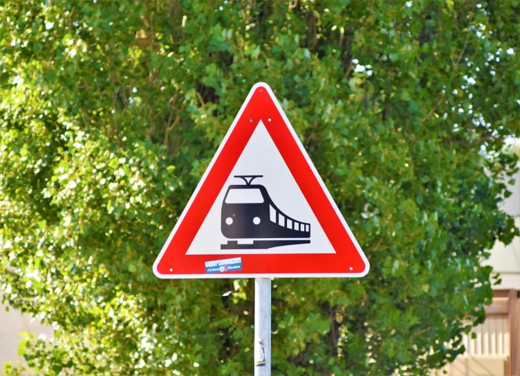 a sign indicating a high speed train crossing