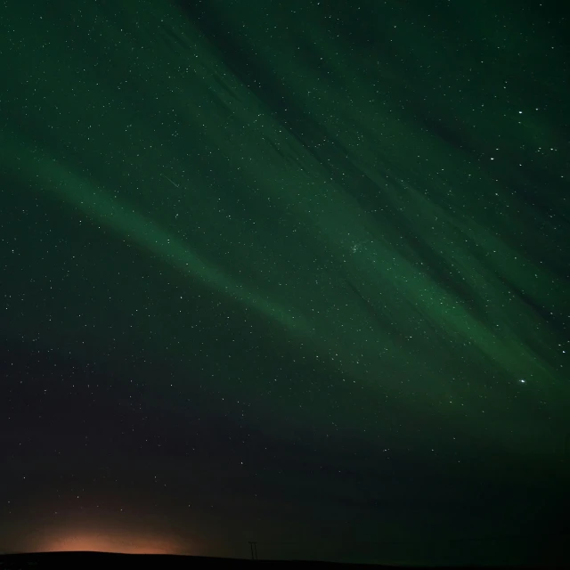 the green sky has several stars in it