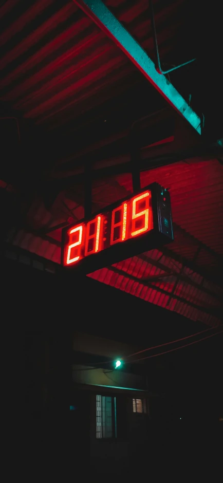 the red numbers have been added to the electronic clock