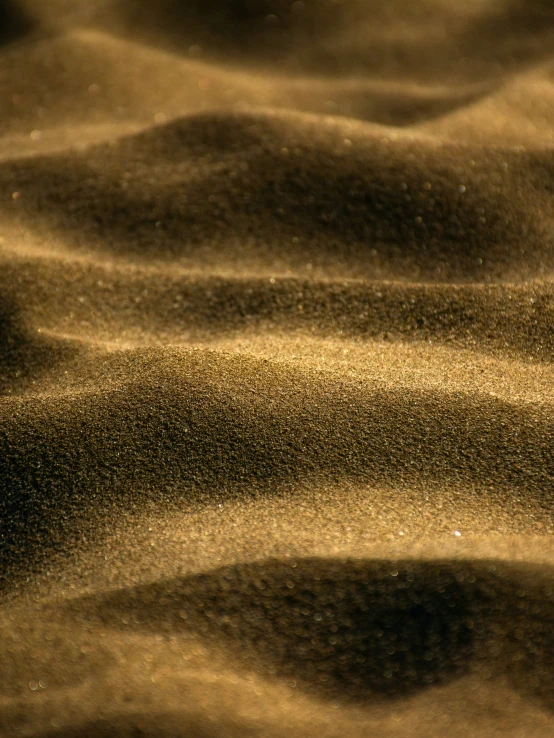 a yellow sand dune has small white dots