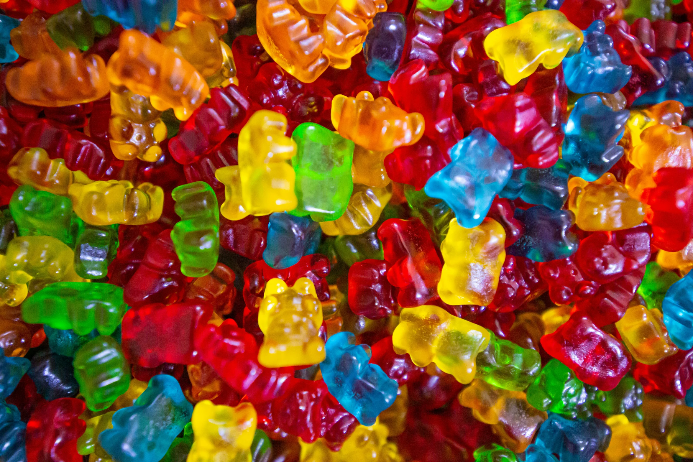 some very big bunch of gummy bears together