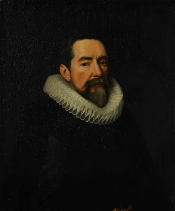 this is a painting of a man with a collar