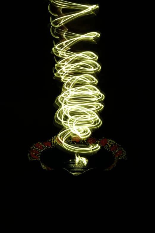 blurred image of lights in the dark and in motion