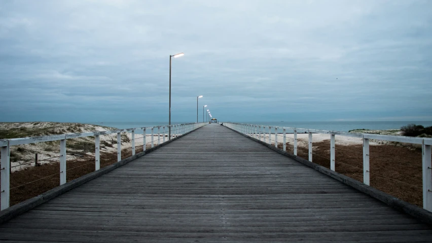 a pier at the beach with no people on it