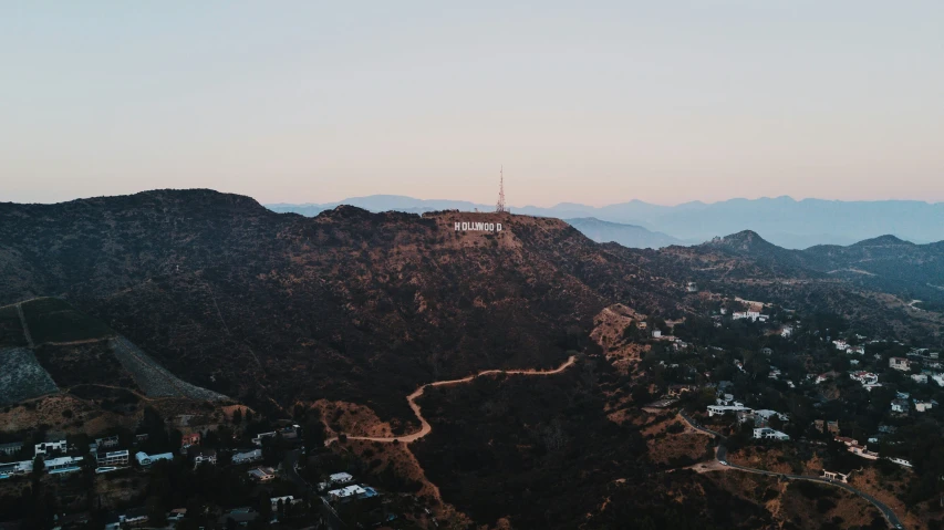 there is an aerial view of a mountain