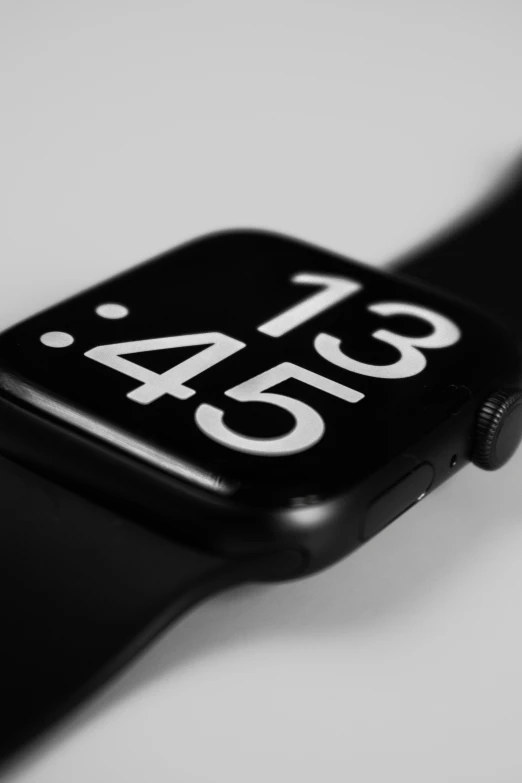 a black and white po of a apple watch