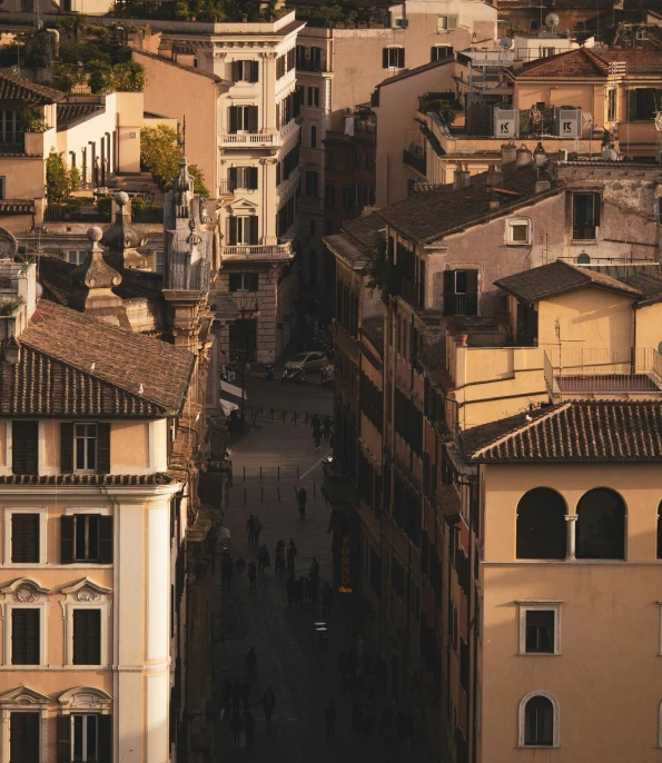 a street lined with tall buildings next to each other