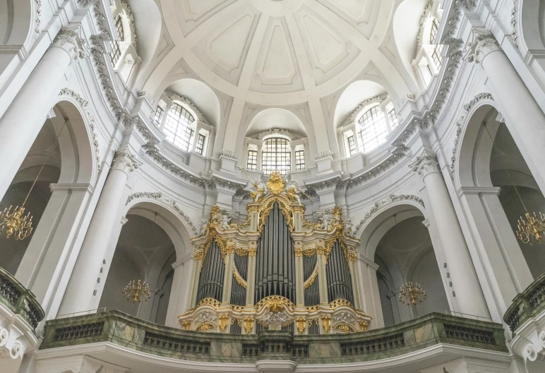 the inside of an ornate building with vaulted ceilings