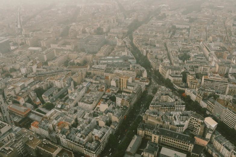 an aerial view shows the traffic and streets of paris