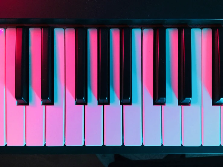 a po of a piano that is made of colored and black keys