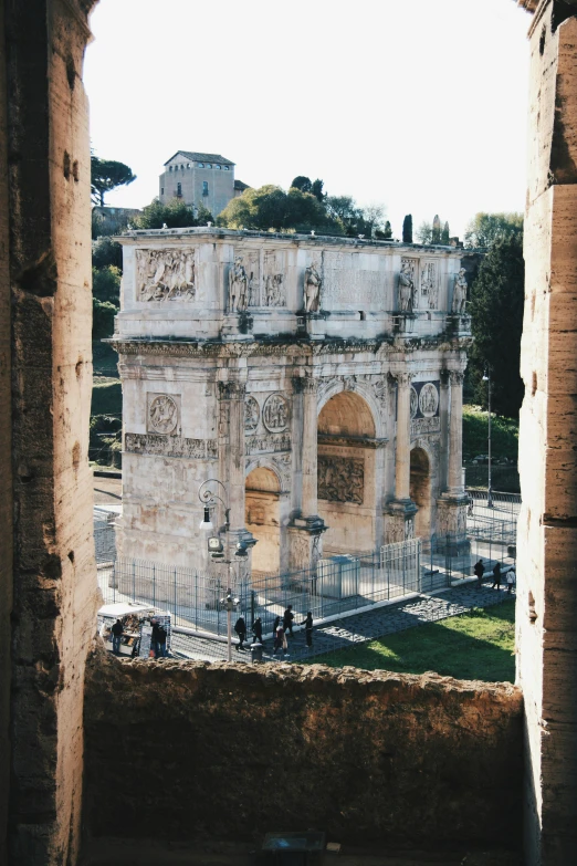 ruins and gated walkways in an ancient city