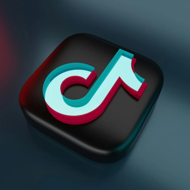 an app icon designed like a black and blue one with the letter d on it