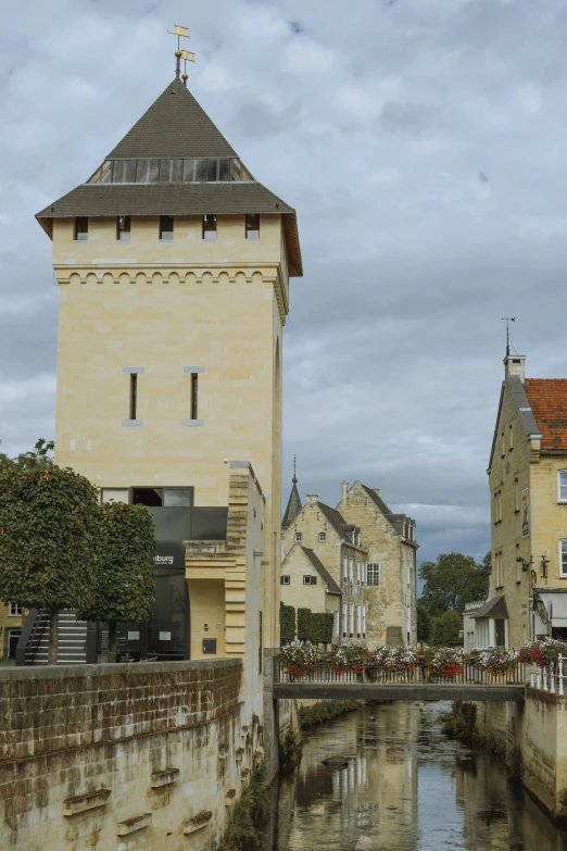 this is a old city by a bridge