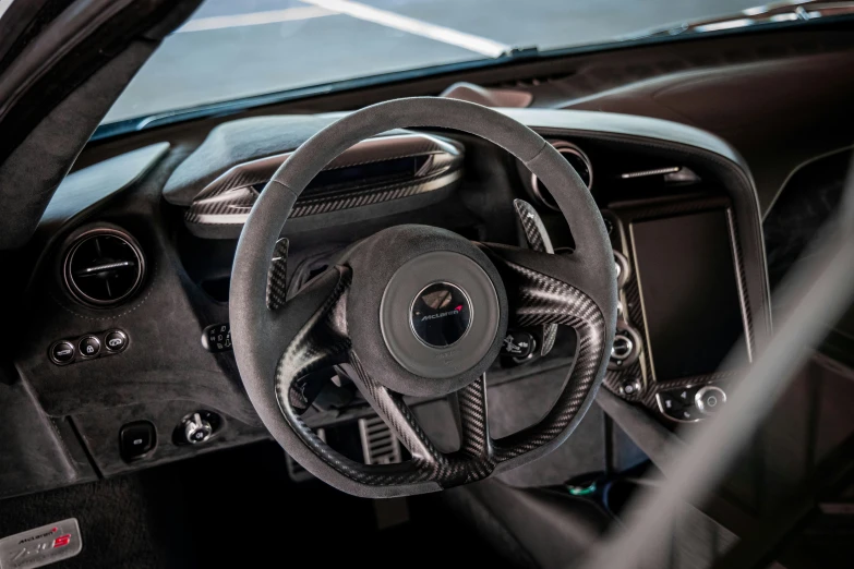 inside an old car of a black and silver interior