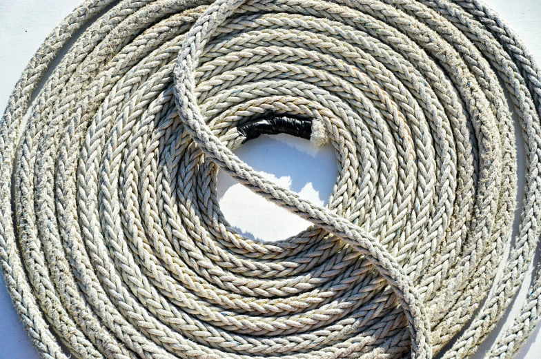 a very big rope that is on the ground