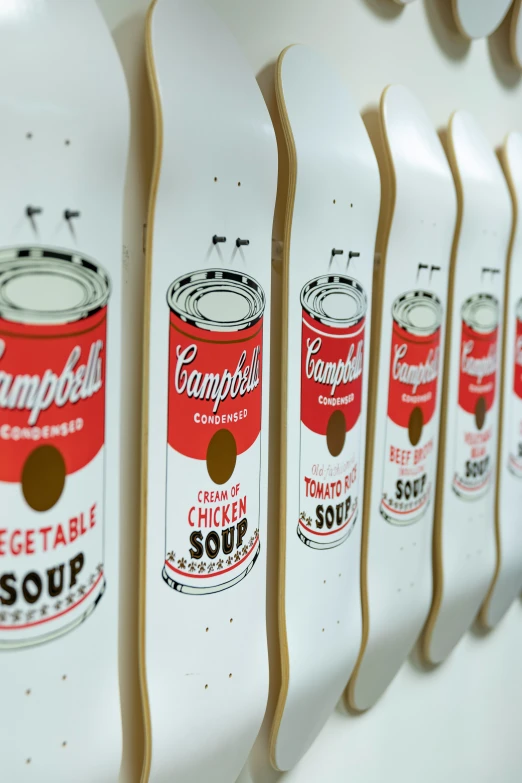 several boards with campbell campbell's soup on them