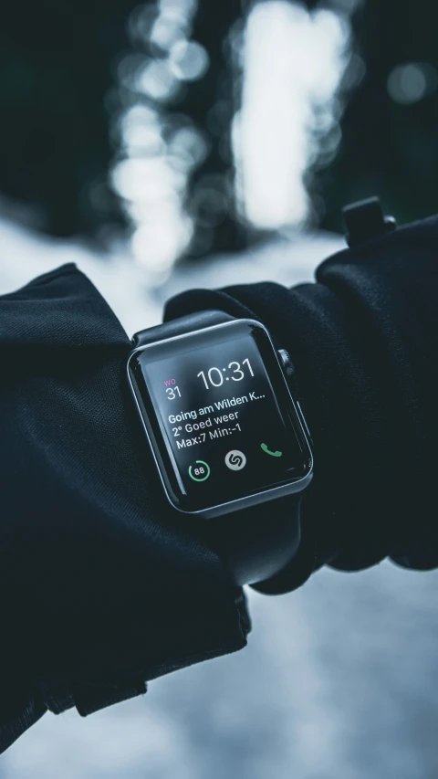 the screen of a smart watch in hand