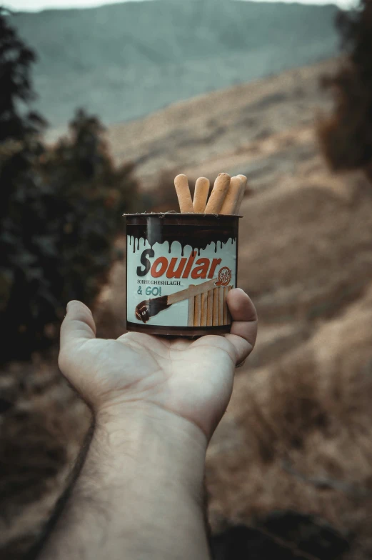 a hand holding a cigarette case with matches