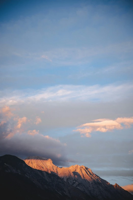 a group of mountains with some very pretty clouds