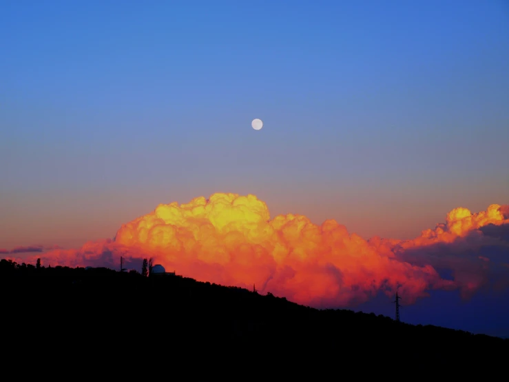 a cloudy view with clouds and the moon