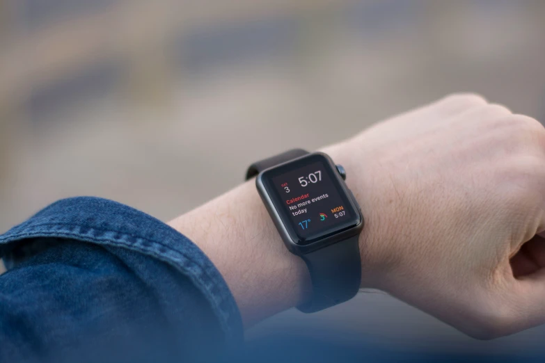 an image of a wrist watch showing the screen