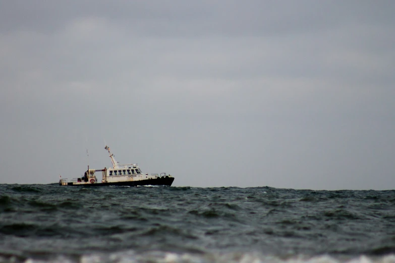 the large boat is in the open ocean