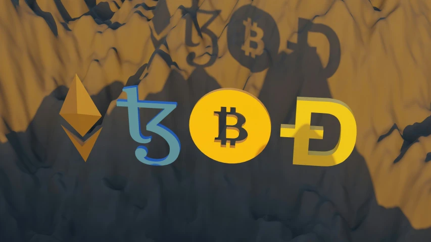 a bitcoin is projected on an advertit