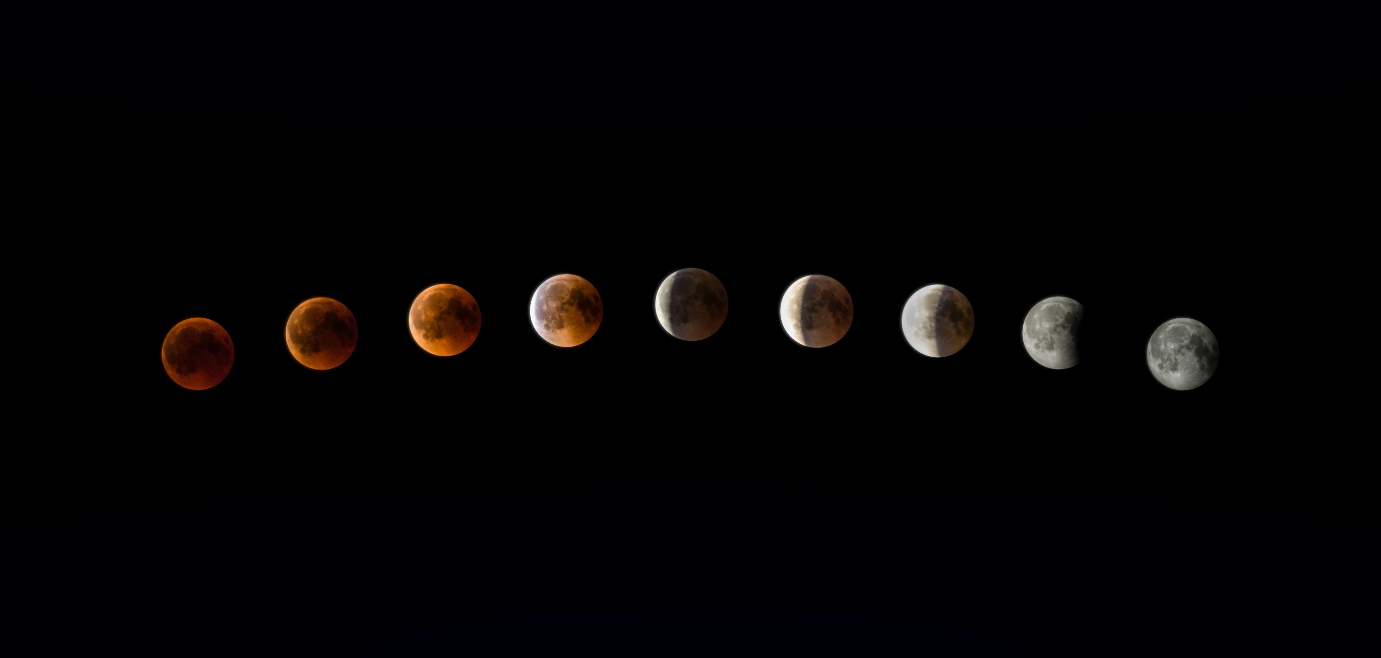 five different phases of the moon during the same time