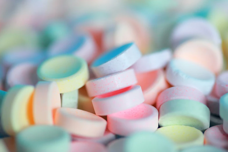 colorful candies all grouped together to form a closeup