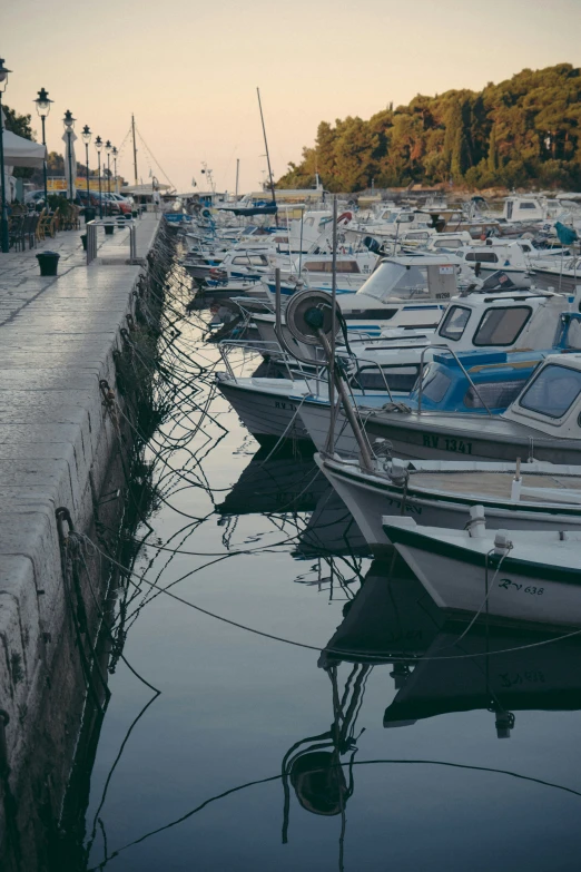 there are many boats docked at this marina