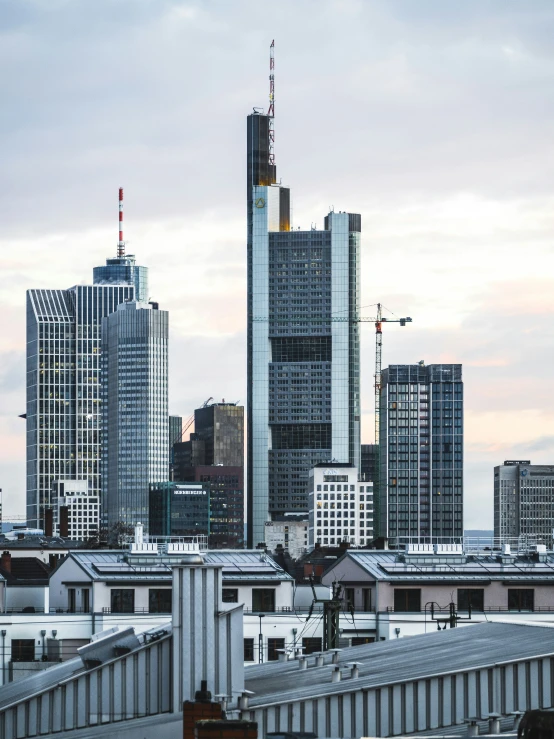 the city's skyscrs are all glass and high rise buildings