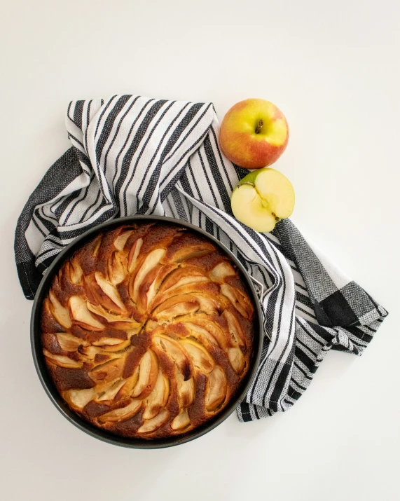 an image of an apple dessert with a napkin