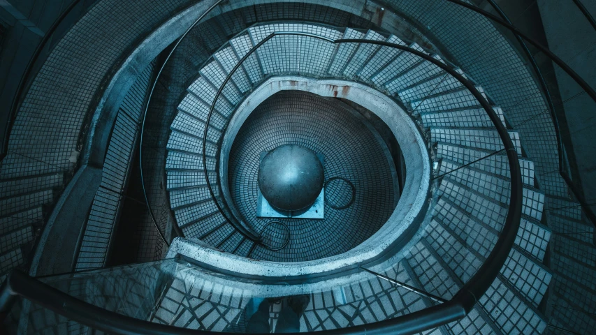 this spirally staircase is made with metal pipes