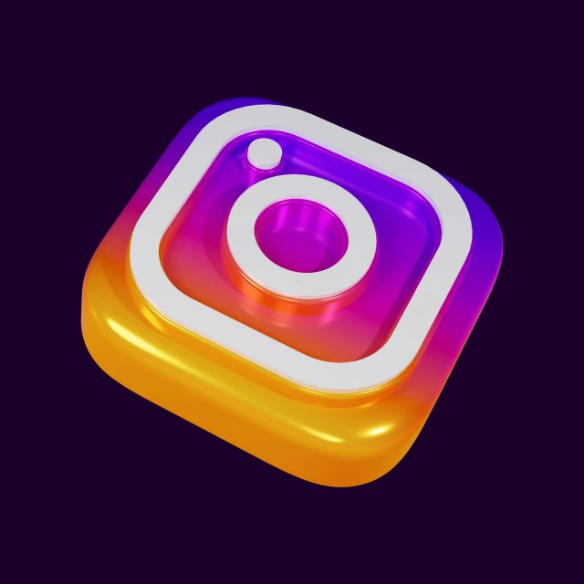 a purple square with an instagram icon inside it