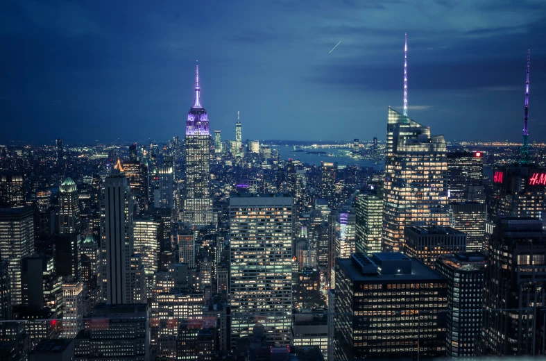 view from top of the empire building at night