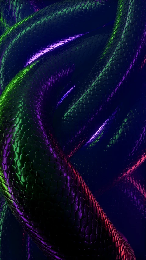 very intricate snakes in different colors and patterns