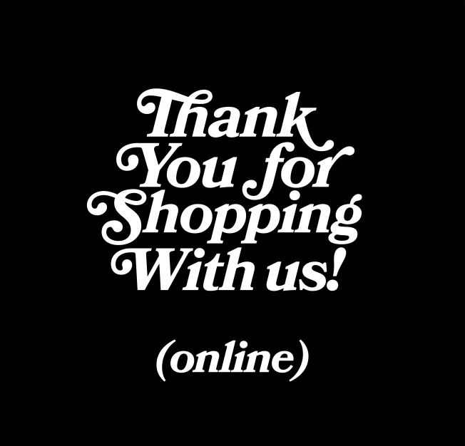 a black background with the words thank you for shopping with us online