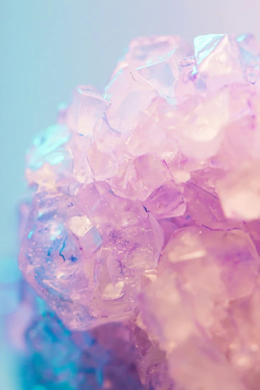 a close - up of some blue and pink crystal